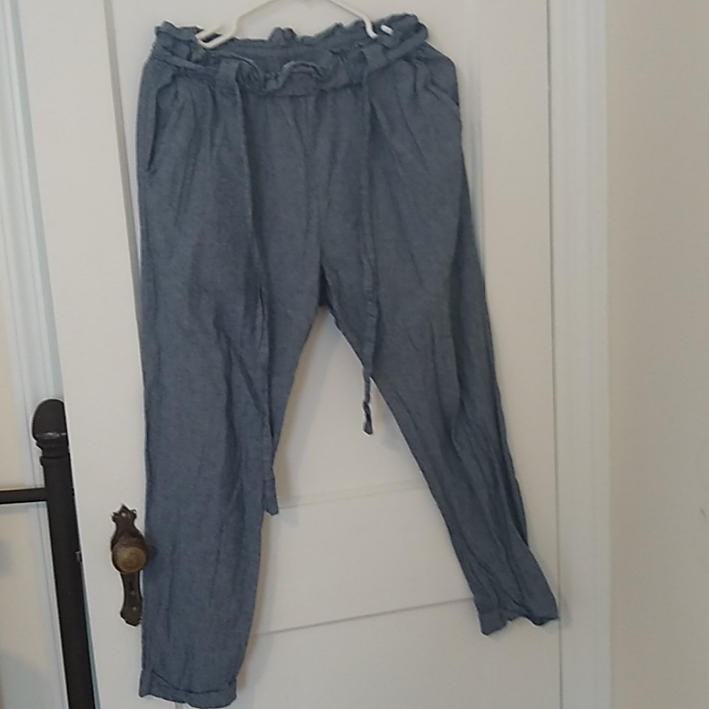 BP paperbag pants with POCKETS, small, light blue